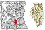 Lake County Illinois Incorporated and Unincorporated areas Vernon Hills Highlighted